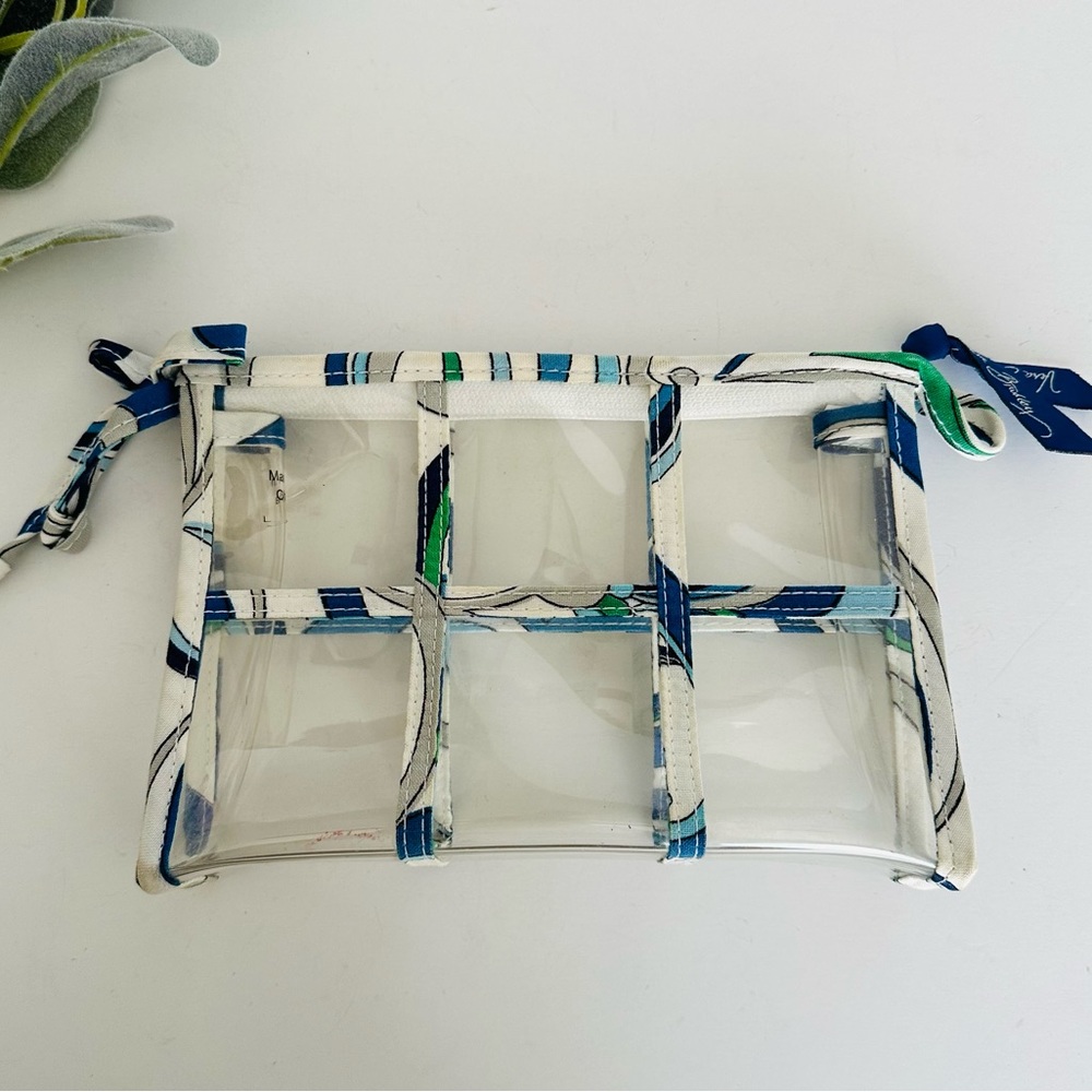Vera Bradley Transparent Travel Pouch Mediterranean White Retired